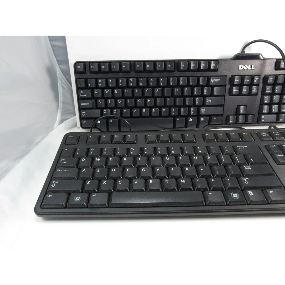 Dell Wired Keyboard KB212-B for PC USB Full Size Standard Layout - Lot Of 2